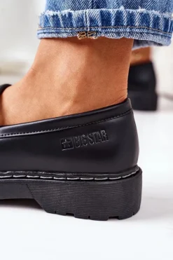 Skórzane Półbuty Loafery Big Star II274100 Czarne