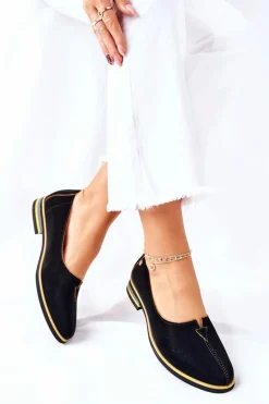 Skórzane Półbuty Maciejka Czarne 05035-07