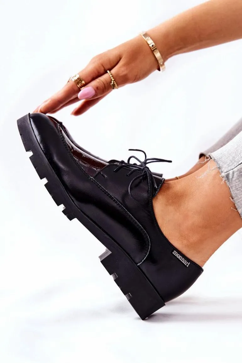 Skórzane Półbuty Monnari M73/1 Czarne