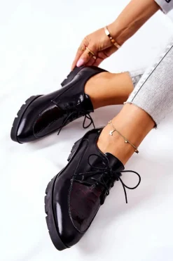 Skórzane Półbuty Monnari M73/1 Czarne