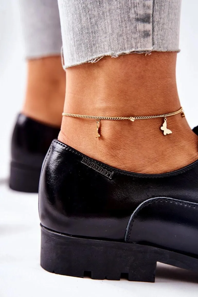 Skórzane Półbuty Monnari M73/1 Czarne