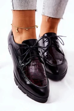 Skórzane Półbuty Monnari M73/1 Czarne