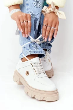 Skórzane Półbuty Oxfordy Lewski Shoes 3011-0 Białe