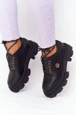 Skórzane Półbuty Oxfordy Lewski Shoes 3011-0 Czarne