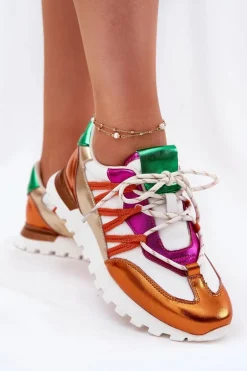 Skórzane Półbuty Sneakersy Damskie Artiker 56C1737 Multikolor