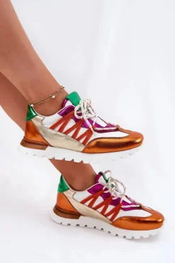 Skórzane Półbuty Sneakersy Damskie Artiker 56C1737 Multikolor