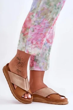 Skórzane Profilowane Klapki Maciejka 04986-29 Brązowe