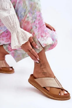 Skórzane Profilowane Klapki Maciejka 04986-29 Brązowe