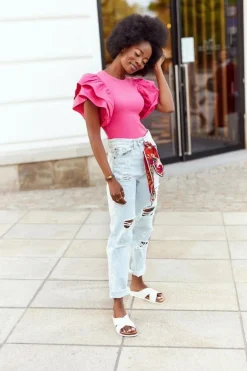 Skórzane Profilowane Klapki Big Star HH274647 Białe