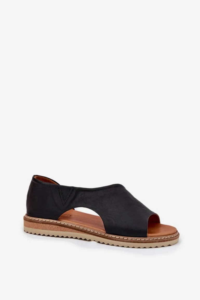 Skórzane Sandały Damskie Artiker 46C1016 Czarne