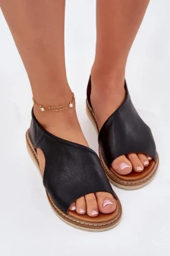 Skórzane Sandały Damskie Artiker 46C1016 Czarne