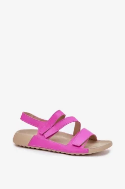 Skórzane Sandały Damskie Zazoo K1004 Fuksja