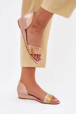 Skórzane Sandały Maciejka 01971-72 Różowe Złoto