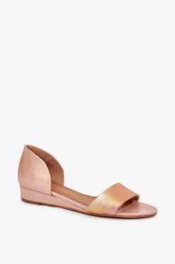 Skórzane Sandały Maciejka 01971-72 Różowe Złoto