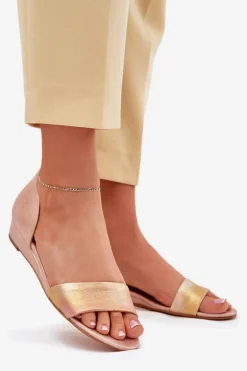 Skórzane Sandały Maciejka 01971-72 Różowe Złoto