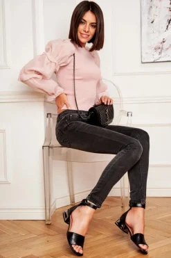 Skórzane Sandały Na Srebrnym Obcasie Laura Messi 2143 Czarne