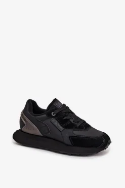 Skórzane Sneakersy Damskie Big Star OO274562 Hi-Poly System Czarne