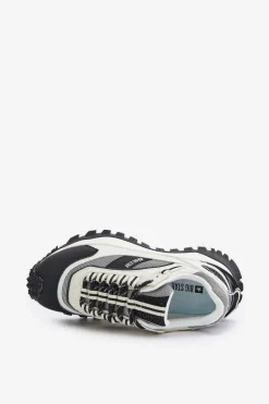 Skórzane Sneakersy Damskie Na Platformie Big Star OO274A220 HI-POLY SYSTEM Biało-Czarne