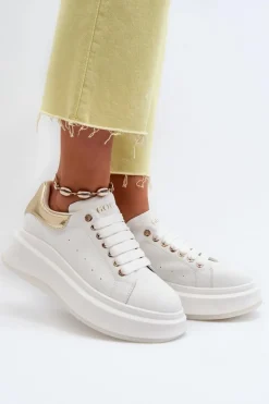 Skórzane Sneakersy Damskie GOE NN2N4031 Białe