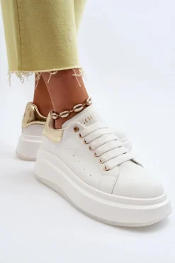 Skórzane Sneakersy Damskie GOE NN2N4031 Białe