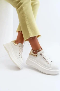 Skórzane Sneakersy Damskie GOE NN2N4031 Białe
