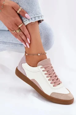 Skórzane Sneakersy Damskie Zazoo N1220 Białe