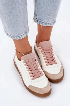 Skórzane Sneakersy Damskie Zazoo N1220 Białe