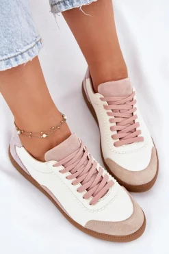 Skórzane Sneakersy Damskie Zazoo N1220 Białe