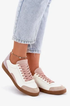 Skórzane Sneakersy Damskie Zazoo N1220 Białe