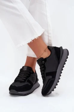 Skórzane Sneakersy Damskie Big Star OO274529 HI-POLY SYSTEM Czarne