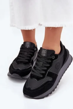 Skórzane Sneakersy Damskie Big Star OO274529 HI-POLY SYSTEM Czarne