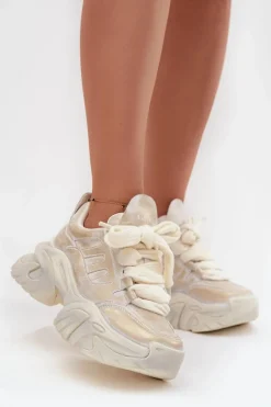 Skórzane Sneakersy Damskie GOE SS2N4009 Złote