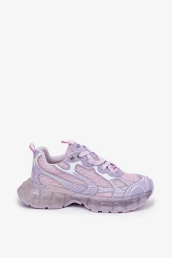 Skórzane Sneakersy Damskie GOE RR2N4081 Fioletowe