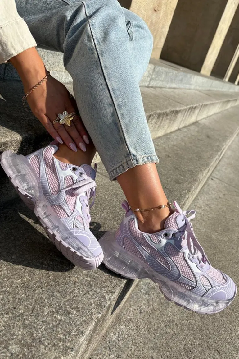 Skórzane Sneakersy Damskie GOE RR2N4081 Fioletowe