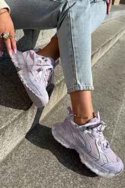 Skórzane Sneakersy Damskie GOE RR2N4081 Fioletowe