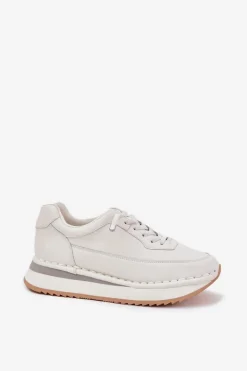 Skórzane Sneakersy Damskie Na Platformie Big Star RR274A333 Białe