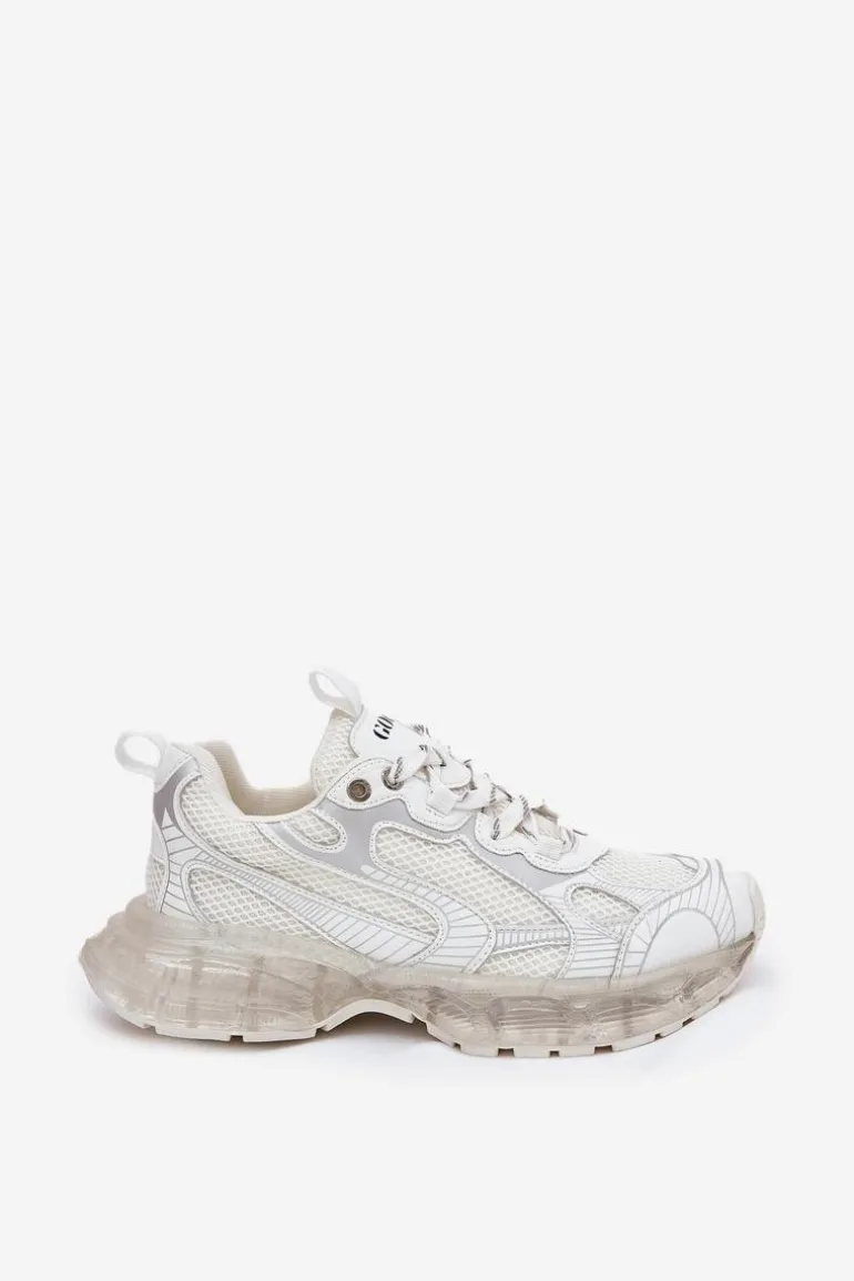 Skórzane Sneakersy Damskie GOE RR2N4083 Beżowe