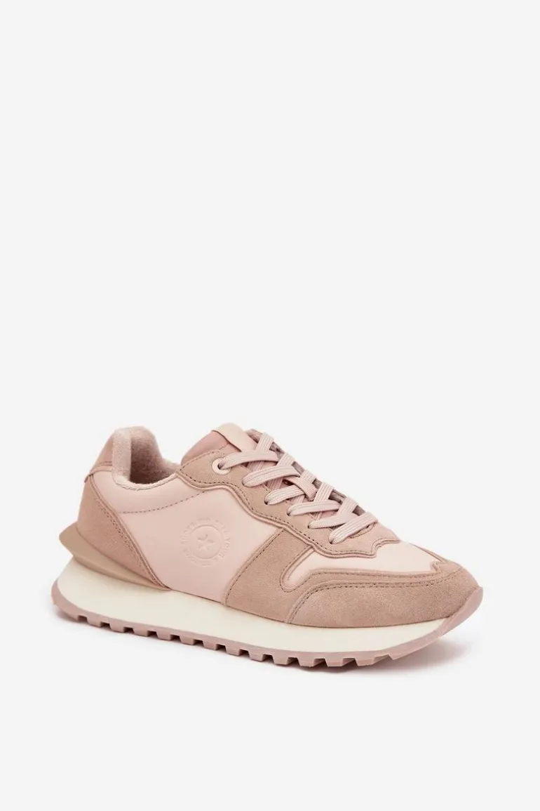Skórzane Sneakersy Damskie Big Star OO274521 HI-POLY SYSTEM Nude