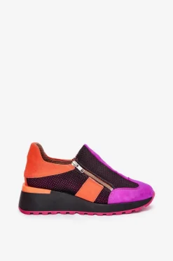 Skórzane Sneakersy Na Koturnie Maciejka 06853-15 Czarne