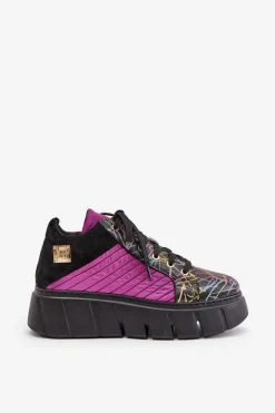Skórzane Sneakersy Na Platformie Maciejka 06767-15 Fuksja