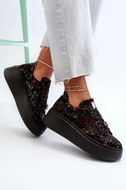 Skórzane Sneakersy Na Platformie Maciejka 6191S-01 Czarne