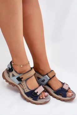 Skórzane Sportowe Sandały Damskie Artiker 54C1294 Multikolor