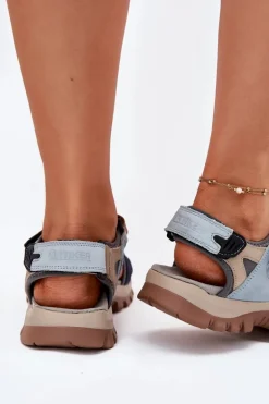 Skórzane Sportowe Sandały Damskie Artiker 54C1294 Multikolor