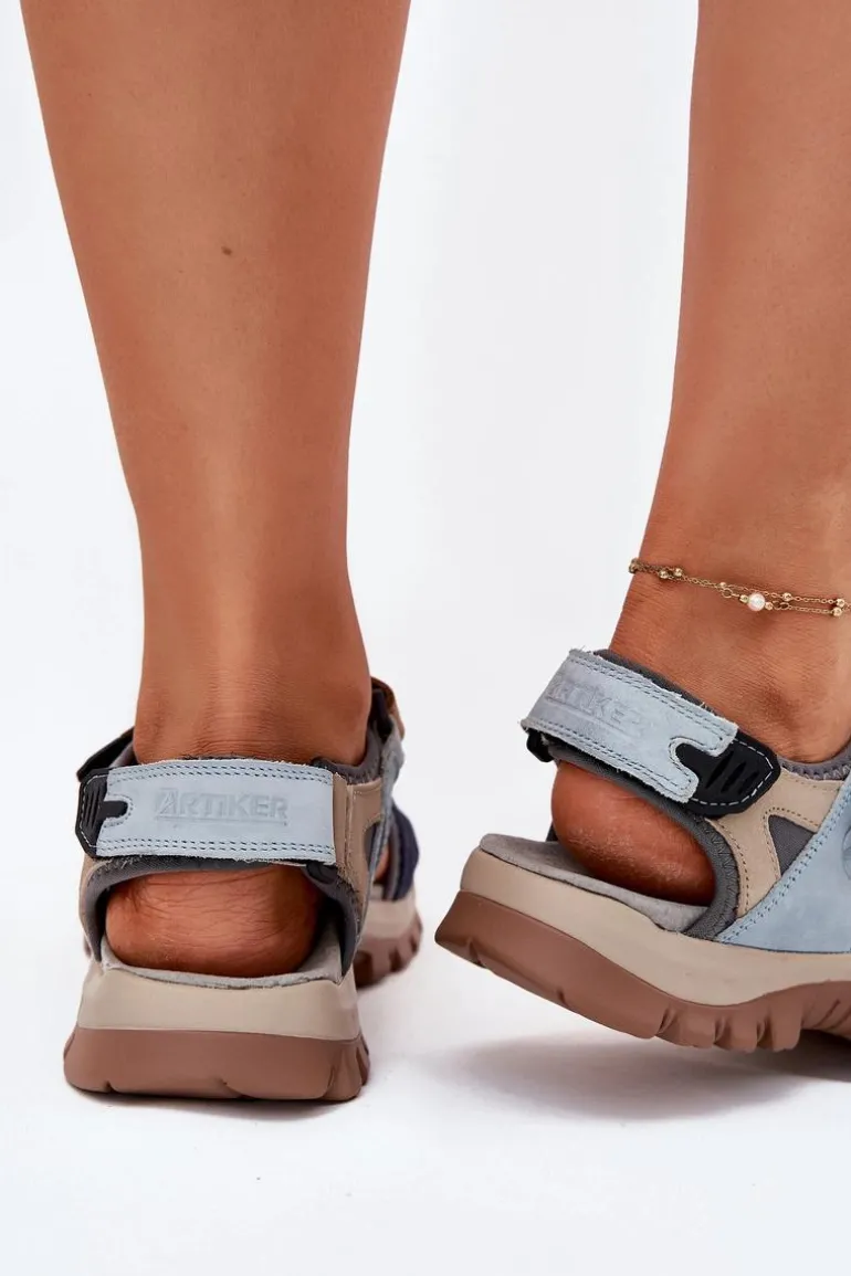 Skórzane Sportowe Sandały Damskie Artiker 54C1294 Multikolor