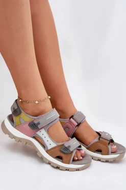 Skórzane Sportowe Sandały Damskie Artiker 54C1293 Multikolor