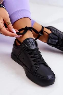 Skórzane Tenisówki Big Star JJ274214 Czarne