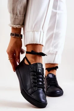 Skórzane Tenisówki Big Star JJ274312 Czarne