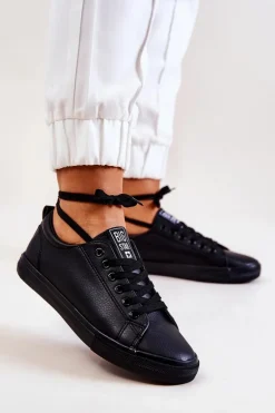 Skórzane Tenisówki Big Star JJ274312 Czarne