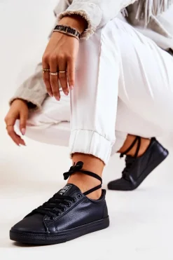 Skórzane Tenisówki Big Star JJ274312 Czarne