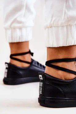 Skórzane Tenisówki Big Star JJ274312 Czarne